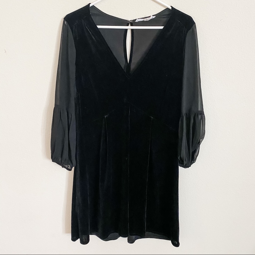 BCBGeneration Tier Sleeve Velvet Dress